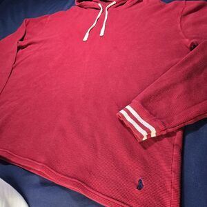 Polo Ralph Lauren Hoodie Mens XL Pull Over Waffle Knit Thermal Sweatshirt